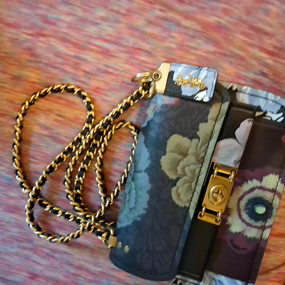 Coach Multicolor Leather, Floral, Crossbody Hand Bag